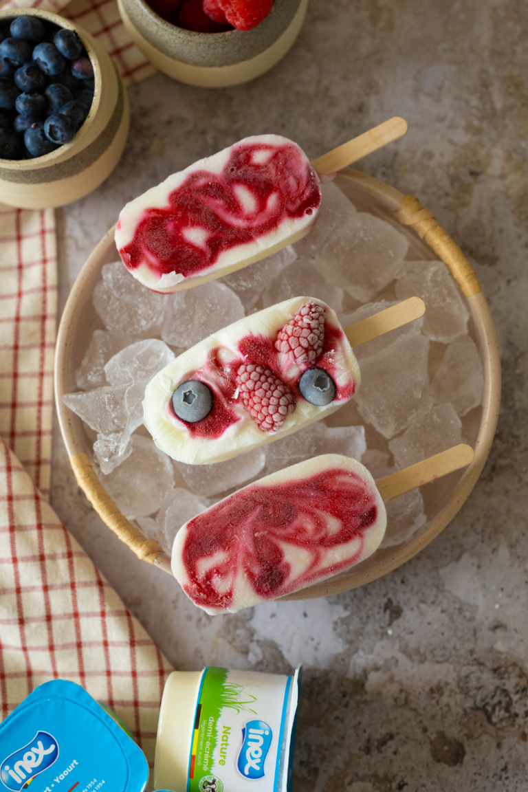 Yoghurtijsjes met framboos